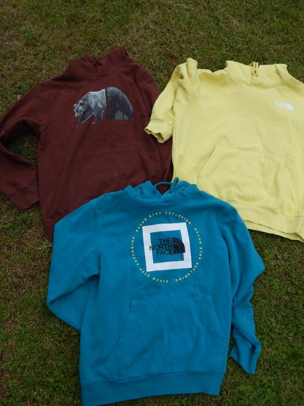 The North Face Mens Lot of 3 Hoodies Hooded Sweatshirts Bear & More Size XL